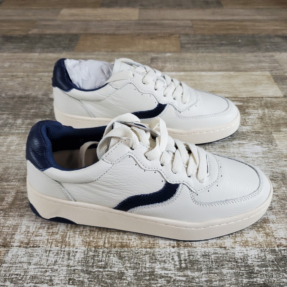 Soludos Roma Womens Shoes Sz 7.5 Athletic Running White Navy Lace Up Sneakers